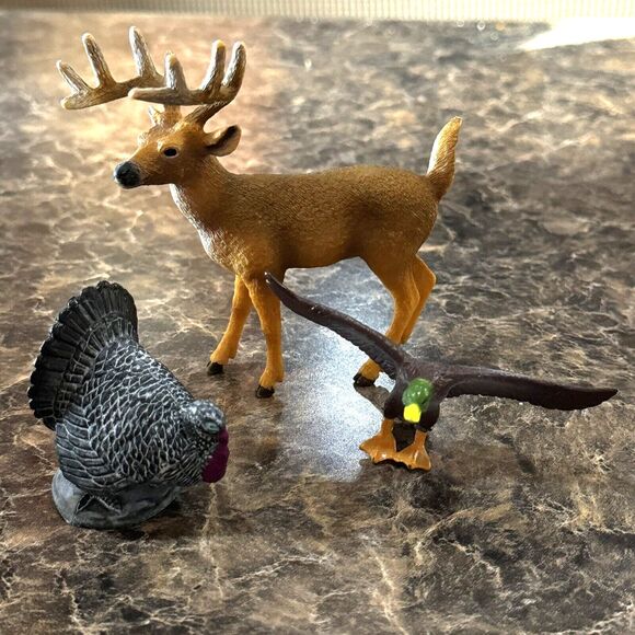 Schleich Other - Schleich Buck Deer Antlers Tom Turkey Goose Wildlife Animal Figure Retired
